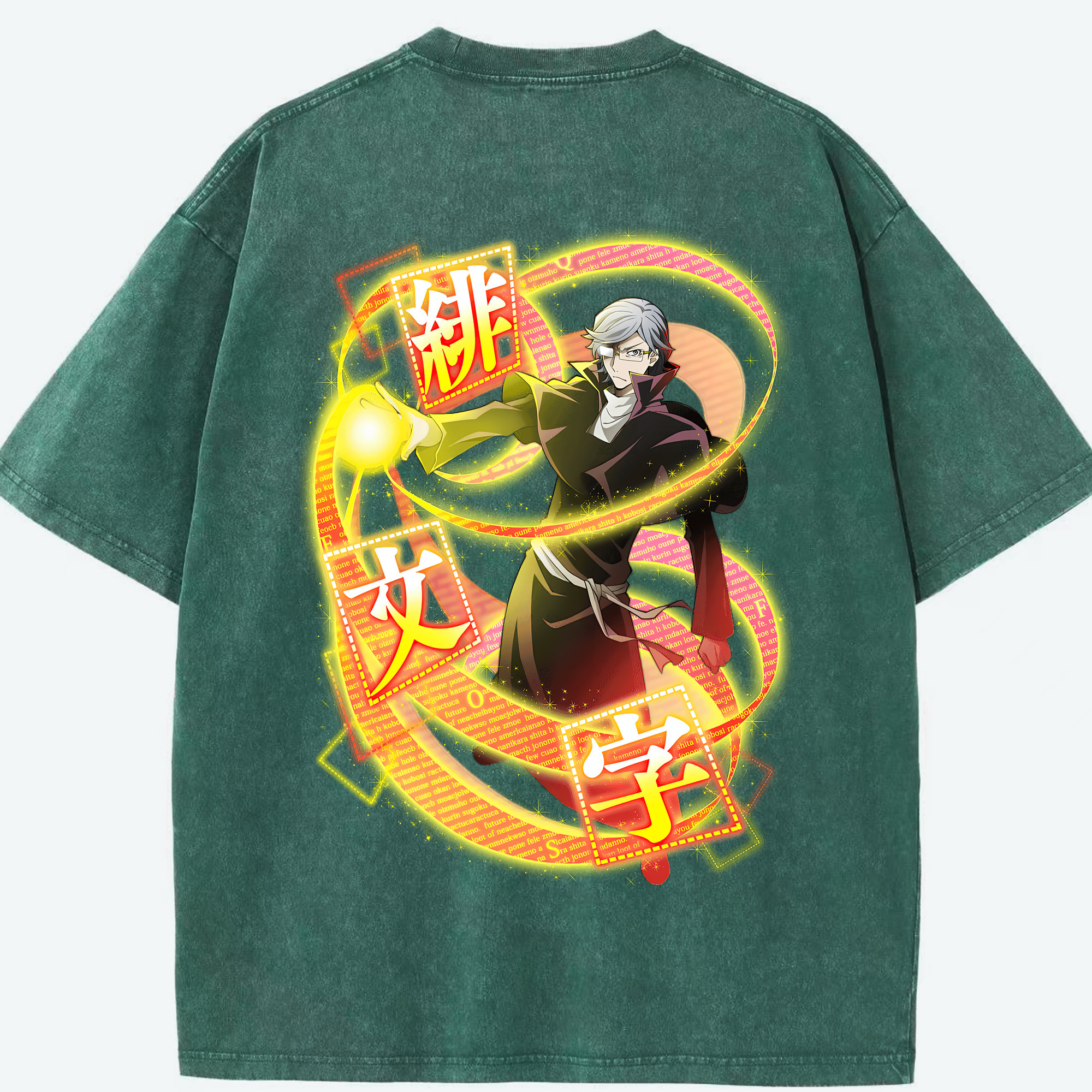 （画像用） 文豪ストレイドッグス Bungo Stray Dogs 綿100% ヴィンテージ風 半袖Tシャツ（背面プリント）